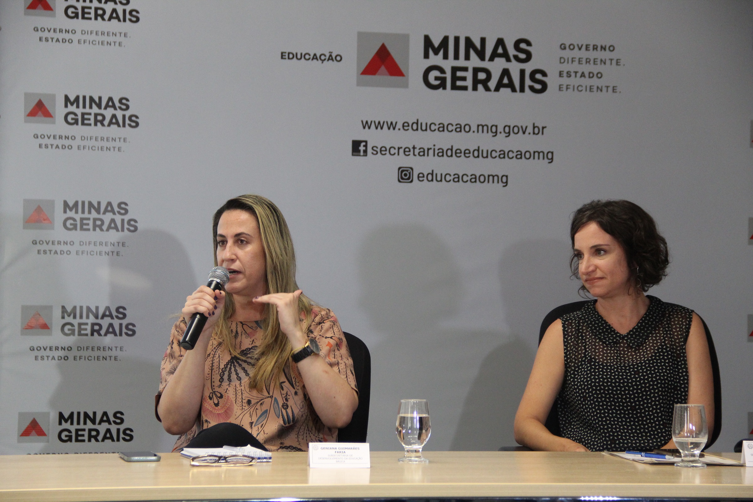 A Subsecretaria de Desenvolvimento da Educação Básica, Geniana Faria, também participou da coletiva. Foto: Eric Abreu